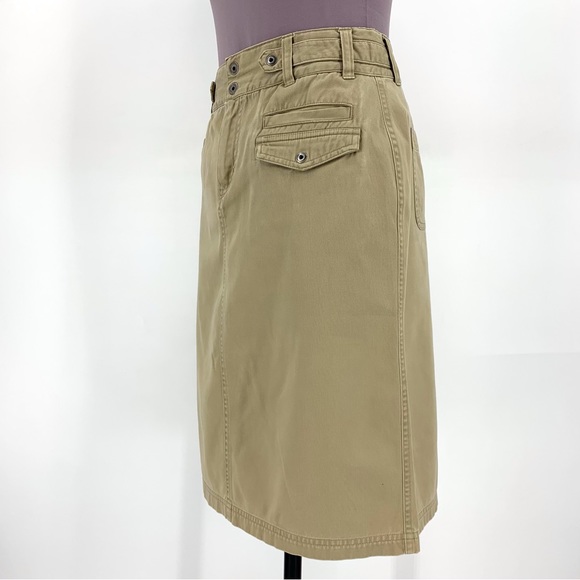 Columbia XCO Khaki Cotton Cargo Style Mini Pencil Skirt, 8 - Picture 4 of 16